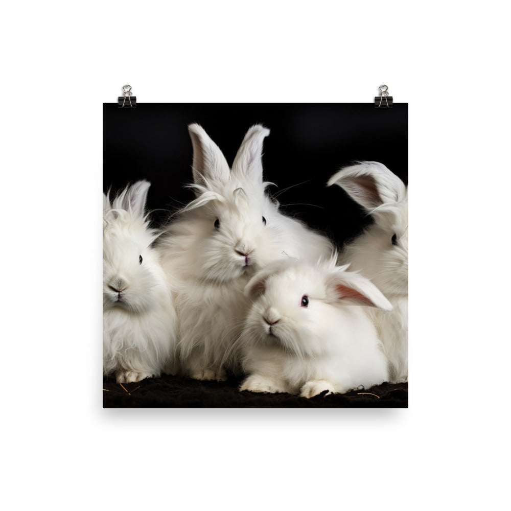 Angora Rabbit Family Photo paper poster - PosterfyAI.com