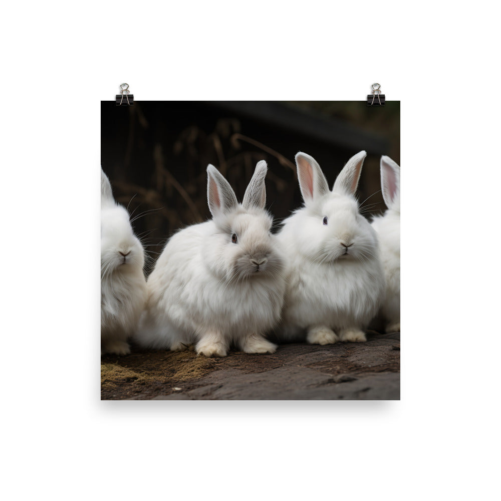 Angora Rabbit Family Photo paper poster - PosterfyAI.com