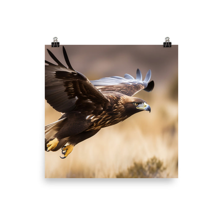 Bald Eagle in its Nest with Eaglets Photo paper poster - PosterfyAI.com