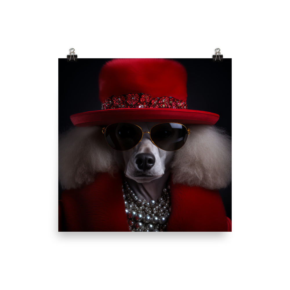The Glamorous Poodle Photo paper poster - PosterfyAI.com