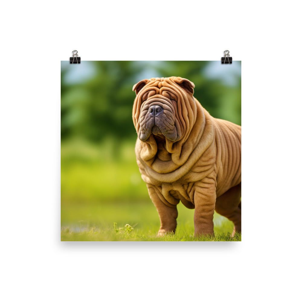 Shar Pei Posing Photo paper poster - PosterfyAI.com