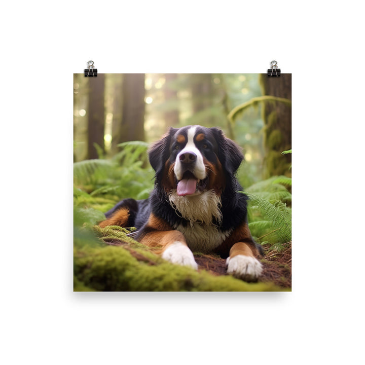 Serene Bernese Mountain Dog Photo paper poster - PosterfyAI.com