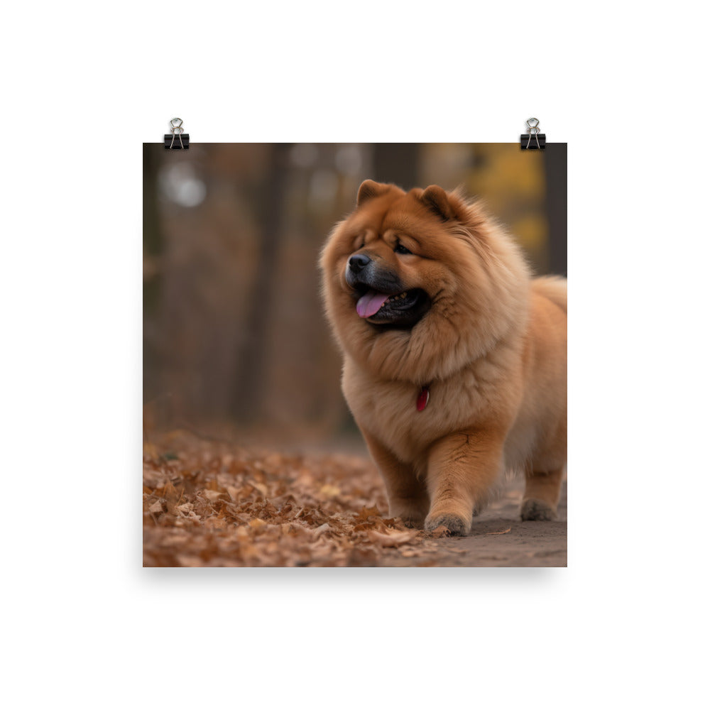 Chow Chow Taking a Leisurely Stroll photo paper poster - Posterfy.AI