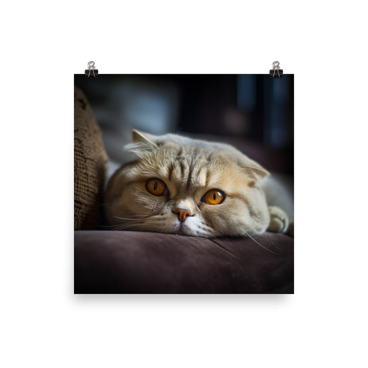 Scottish Fold Cat Photo paper poster - PosterfyAI.com