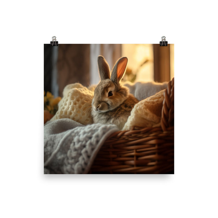 Thrianta Bunny in a Cozy Setting Photo paper poster - PosterfyAI.com