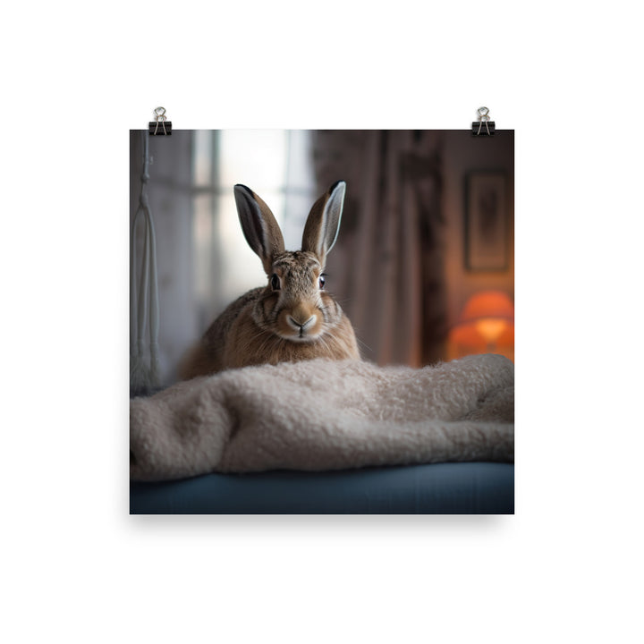 Belgian Hare in a Cozy Setting Photo paper poster - PosterfyAI.com