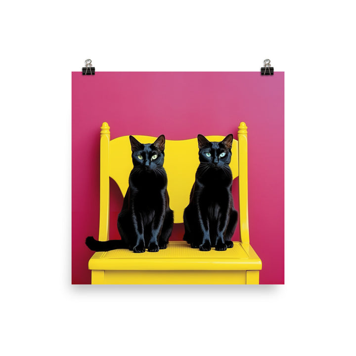 Striking Contrast of Bombay Cat Photo paper poster - PosterfyAI.com