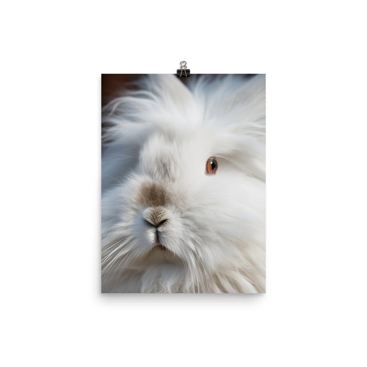 Angora Rabbit Portrait Photo paper poster - PosterfyAI.com