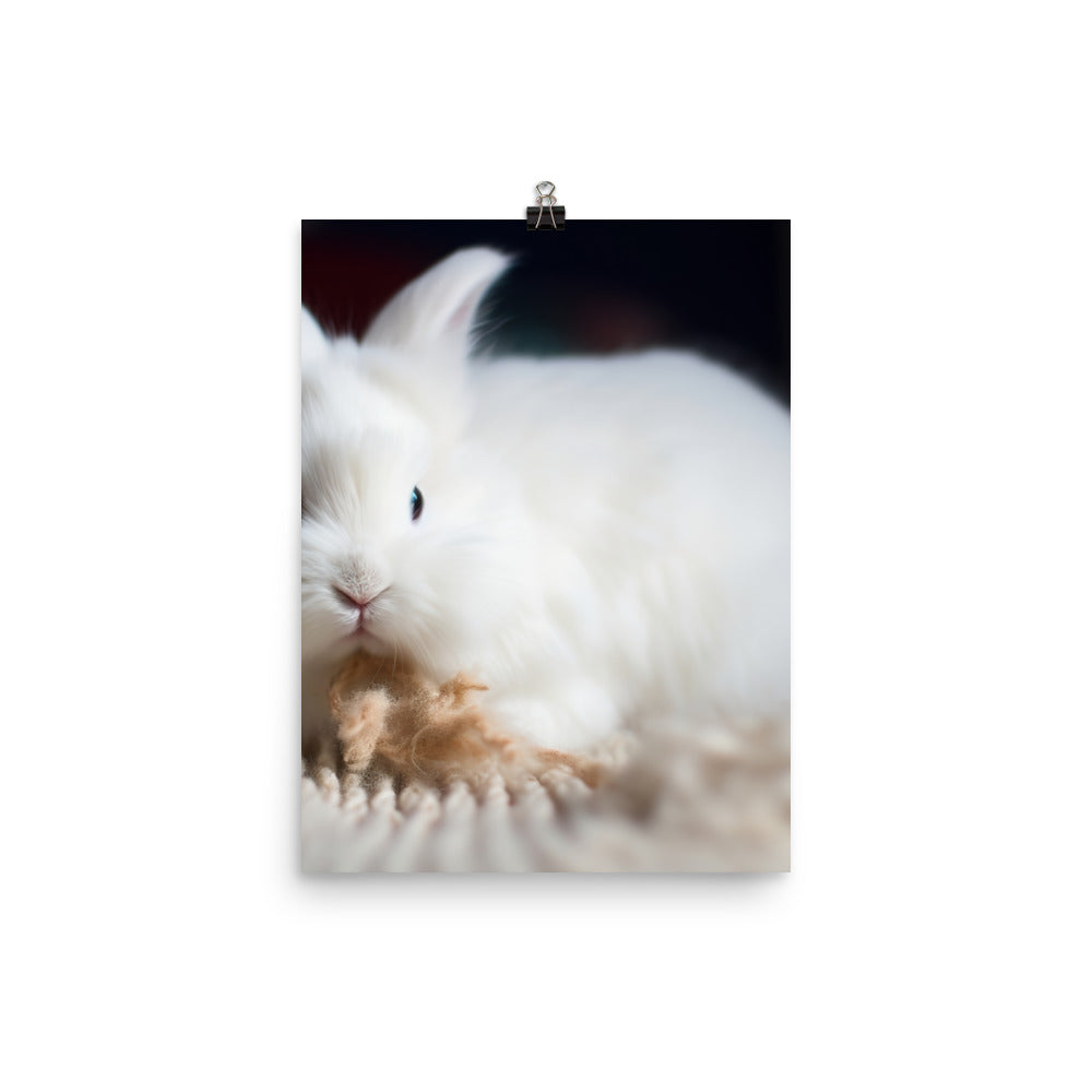 Angora Rabbit Playtime Photo paper poster - PosterfyAI.com