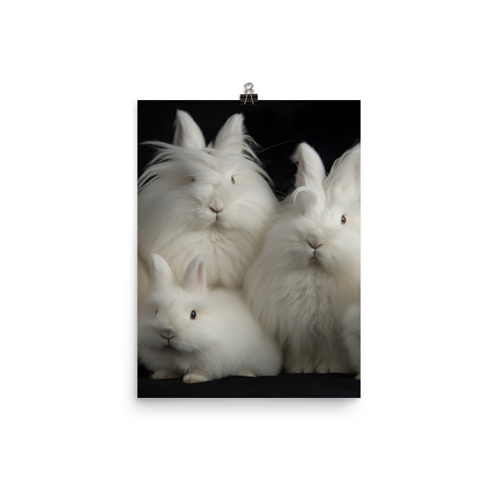 Angora Rabbit Family Photo paper poster - PosterfyAI.com