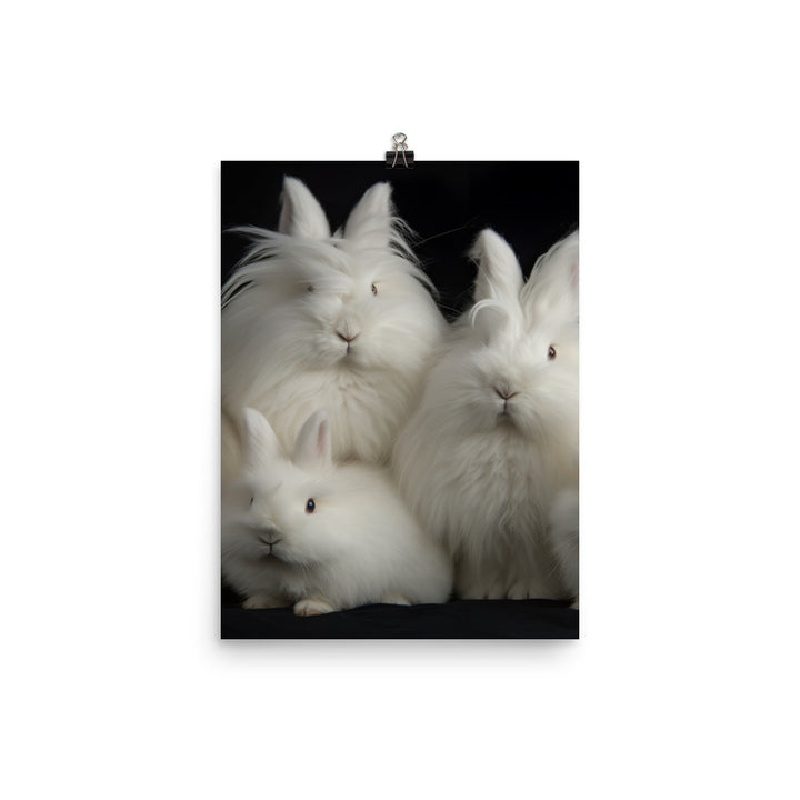 Angora Rabbit Family Photo paper poster - PosterfyAI.com