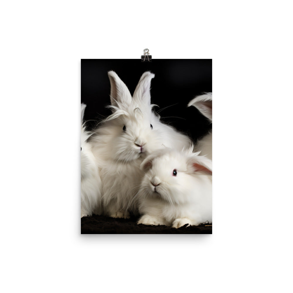Angora Rabbit Family Photo paper poster - PosterfyAI.com