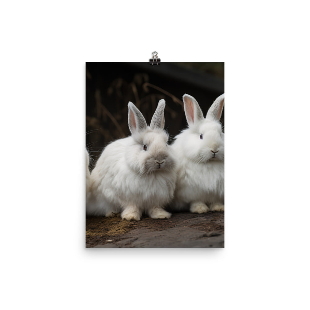 Angora Rabbit Family Photo paper poster - PosterfyAI.com