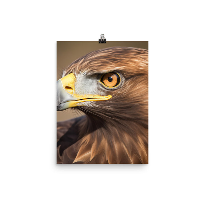Stunning close-up portrait of a Golden Eagle Photo paper poster - PosterfyAI.com