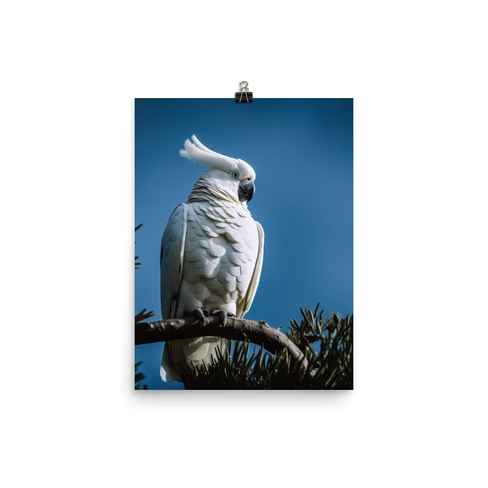 Snowy White Cockatoo Photo paper poster - PosterfyAI.com