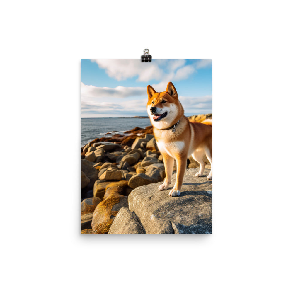 Shiba Inu Gazing Out Photo paper poster - PosterfyAI.com