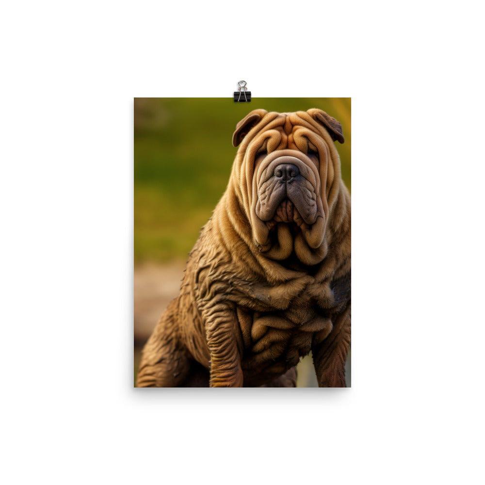 Shar Pei Posing Photo paper poster - PosterfyAI.com