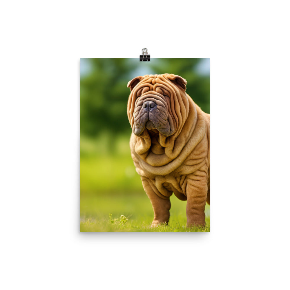 Shar Pei Posing Photo paper poster - PosterfyAI.com