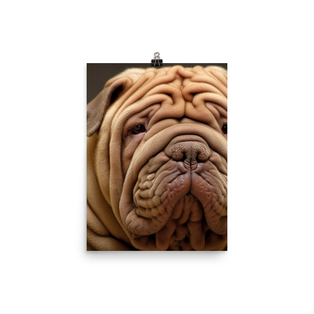 Shar Pei Portrait Photo paper poster - PosterfyAI.com