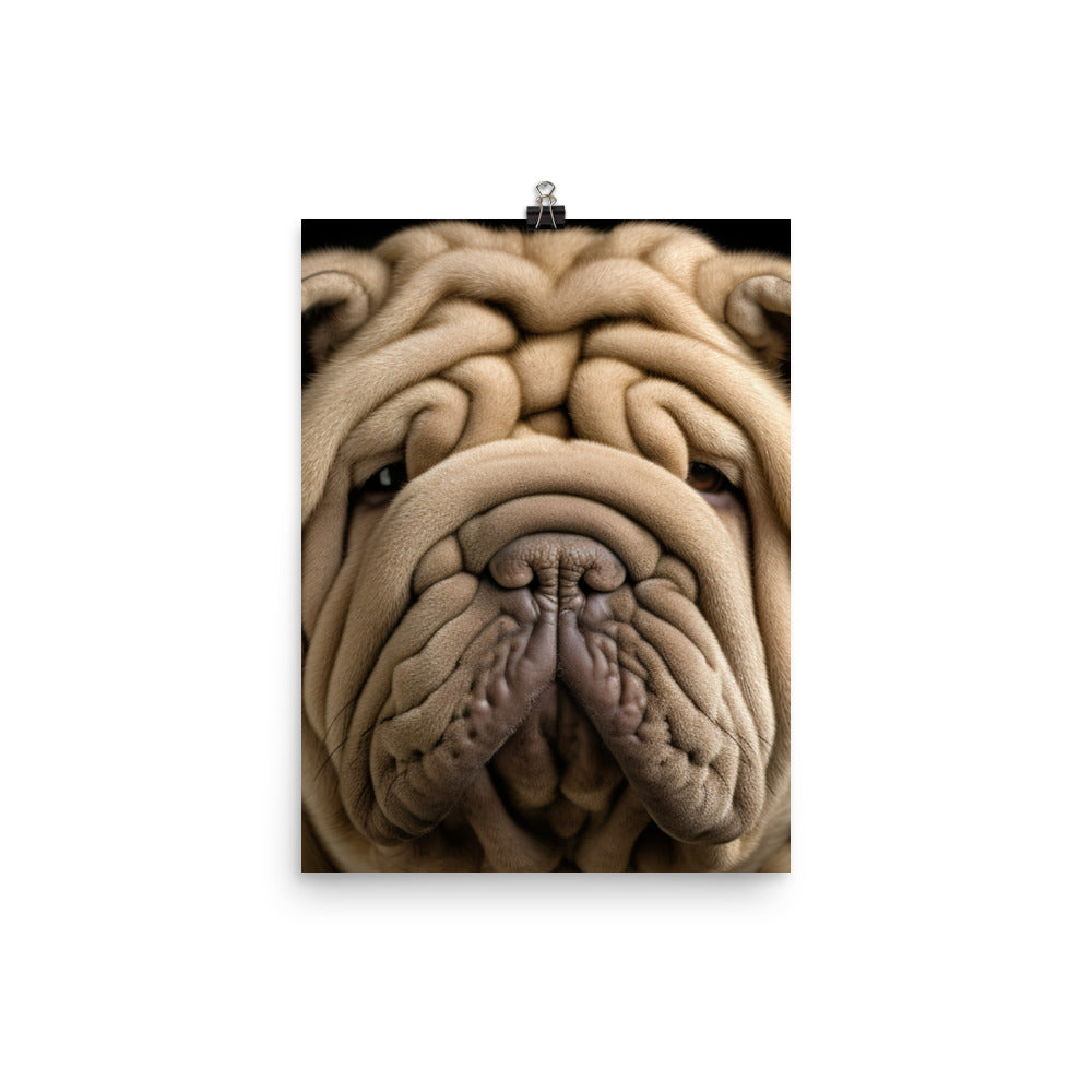 Shar Pei Portrait Photo paper poster - PosterfyAI.com