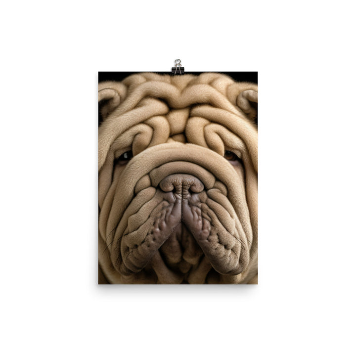 Shar Pei Portrait Photo paper poster - PosterfyAI.com