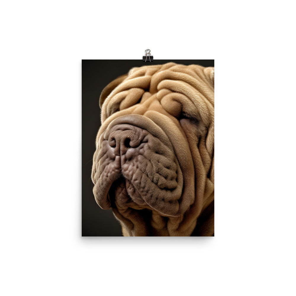 Shar Pei Portrait Photo paper poster - PosterfyAI.com