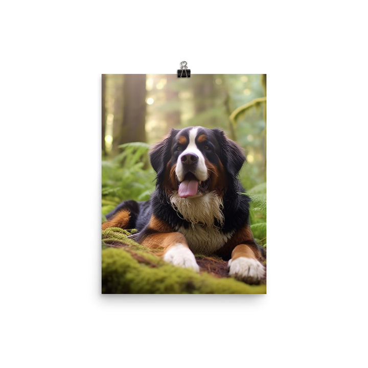 Serene Bernese Mountain Dog Photo paper poster - PosterfyAI.com