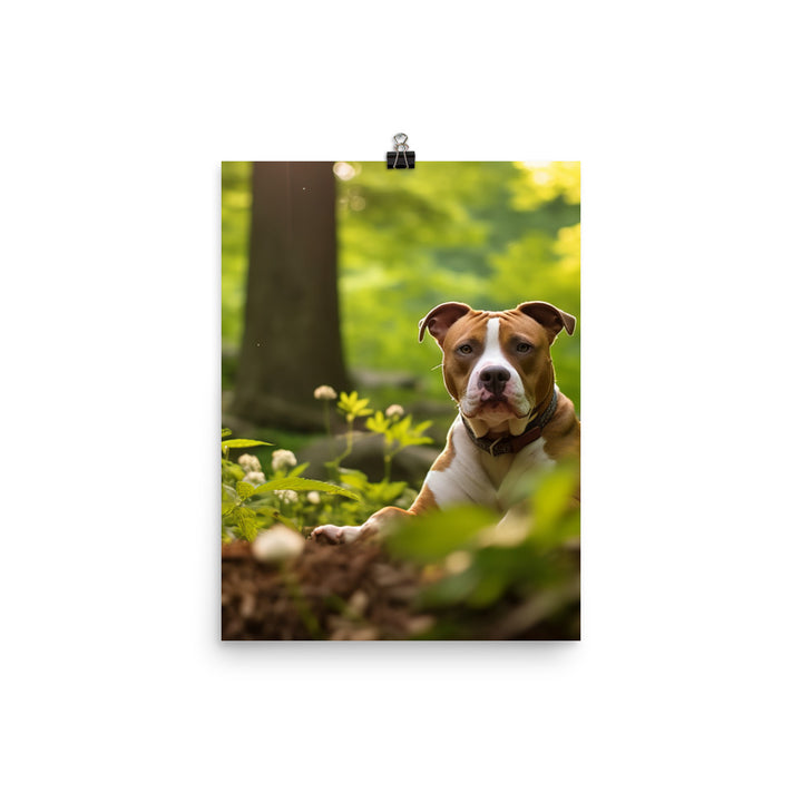 Serene American Staffordshire Terrier Photo paper poster - PosterfyAI.com