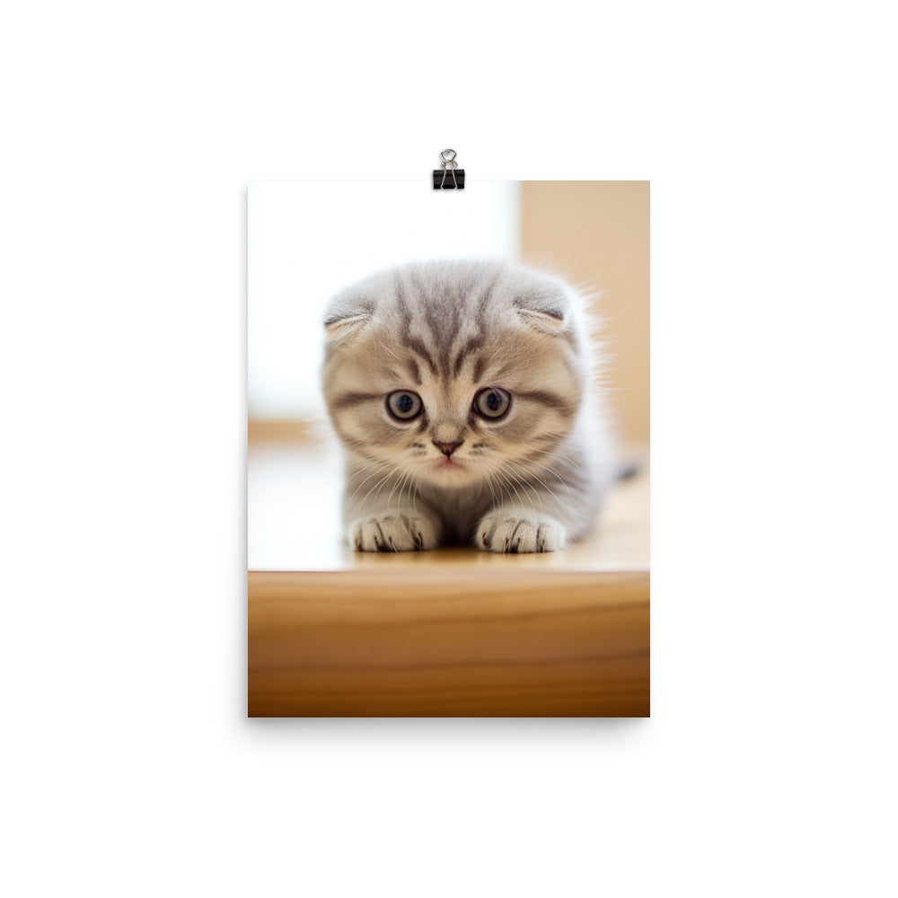 Scottish Fold Kitten Photo paper poster - PosterfyAI.com