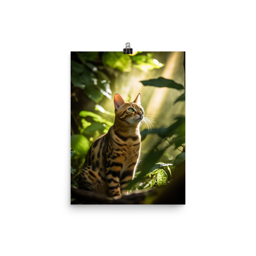 Bengal Cat in its Natural Habitat Photo paper poster - PosterfyAI.com