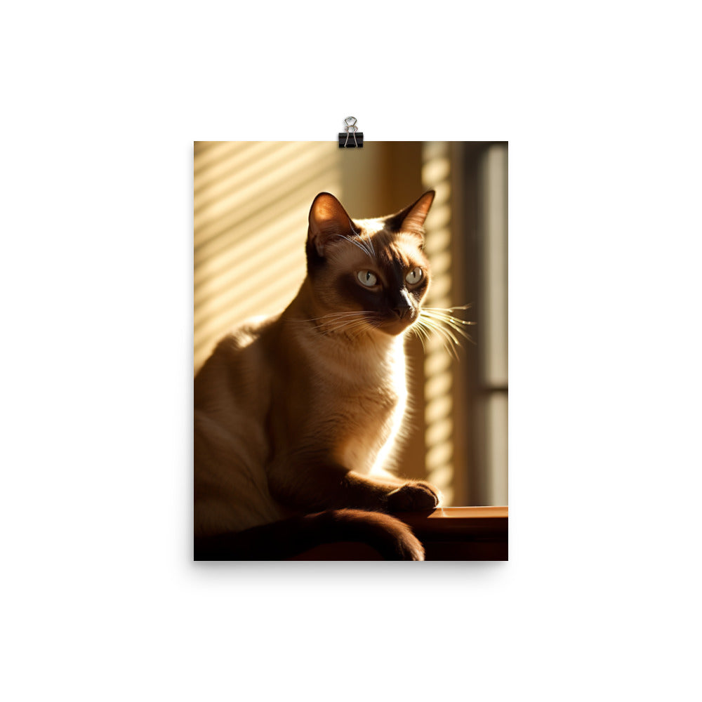 Siamese in Sunlit Splendor Photo paper poster - PosterfyAI.com
