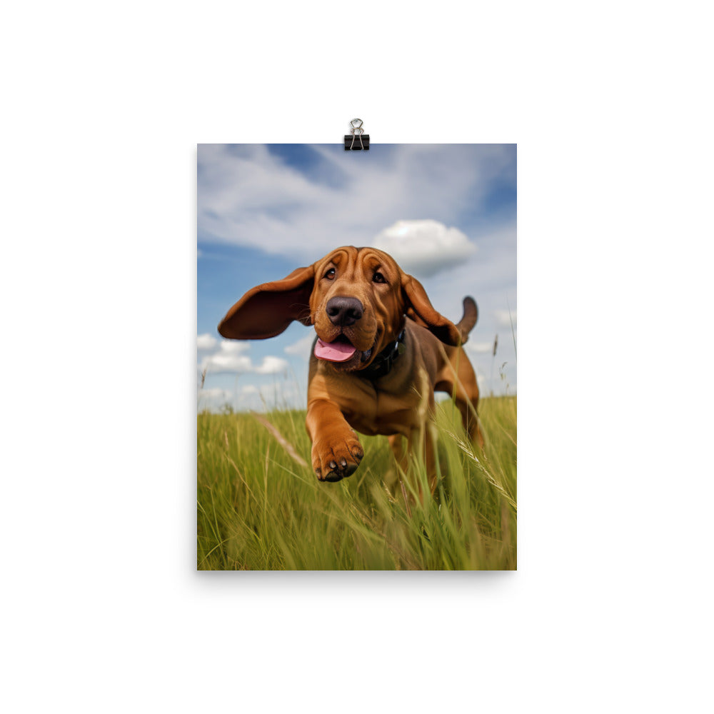 Bloodhounds Playtime Photo paper poster - PosterfyAI.com