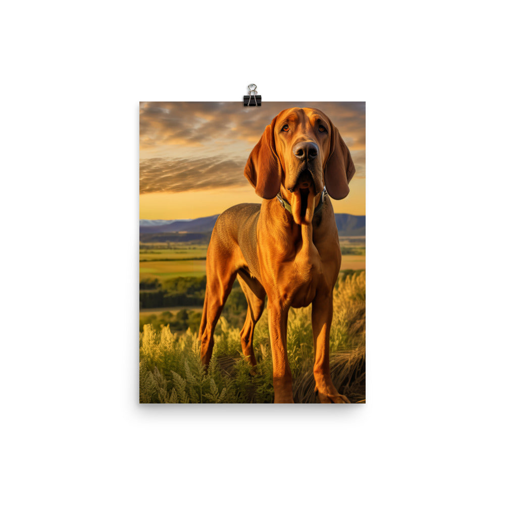 Bloodhound Portrait Photo paper poster - PosterfyAI.com