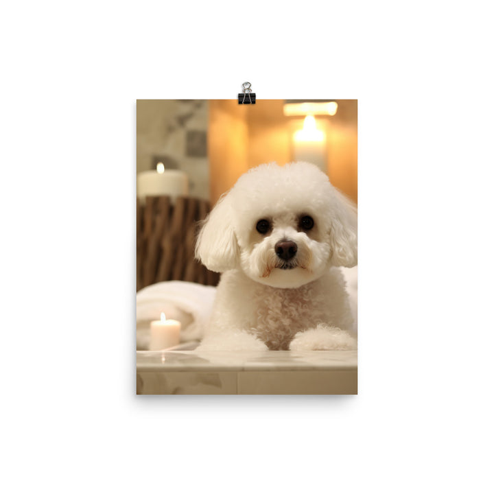 Bichon Frise in a Spa Photo paper poster - PosterfyAI.com