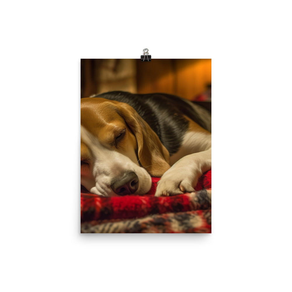 Beagle in repose Photo paper poster - PosterfyAI.com
