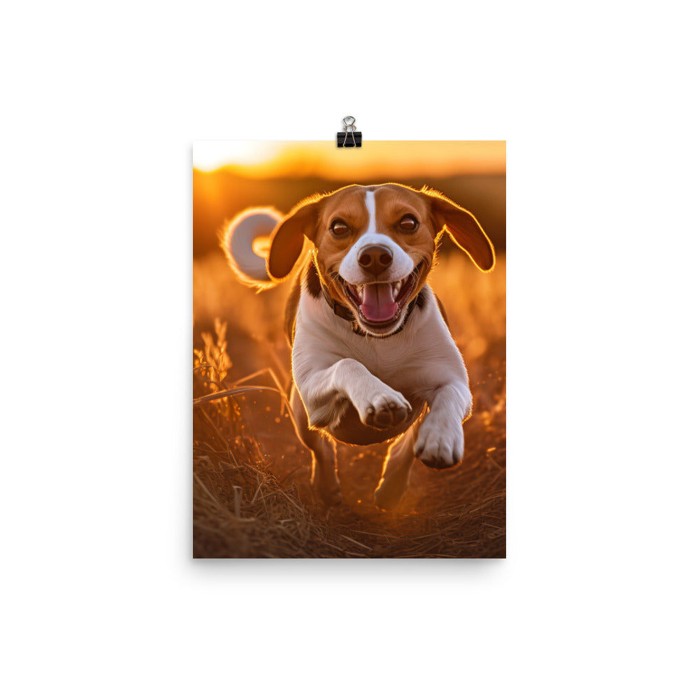 Beagle at play Photo paper poster - PosterfyAI.com