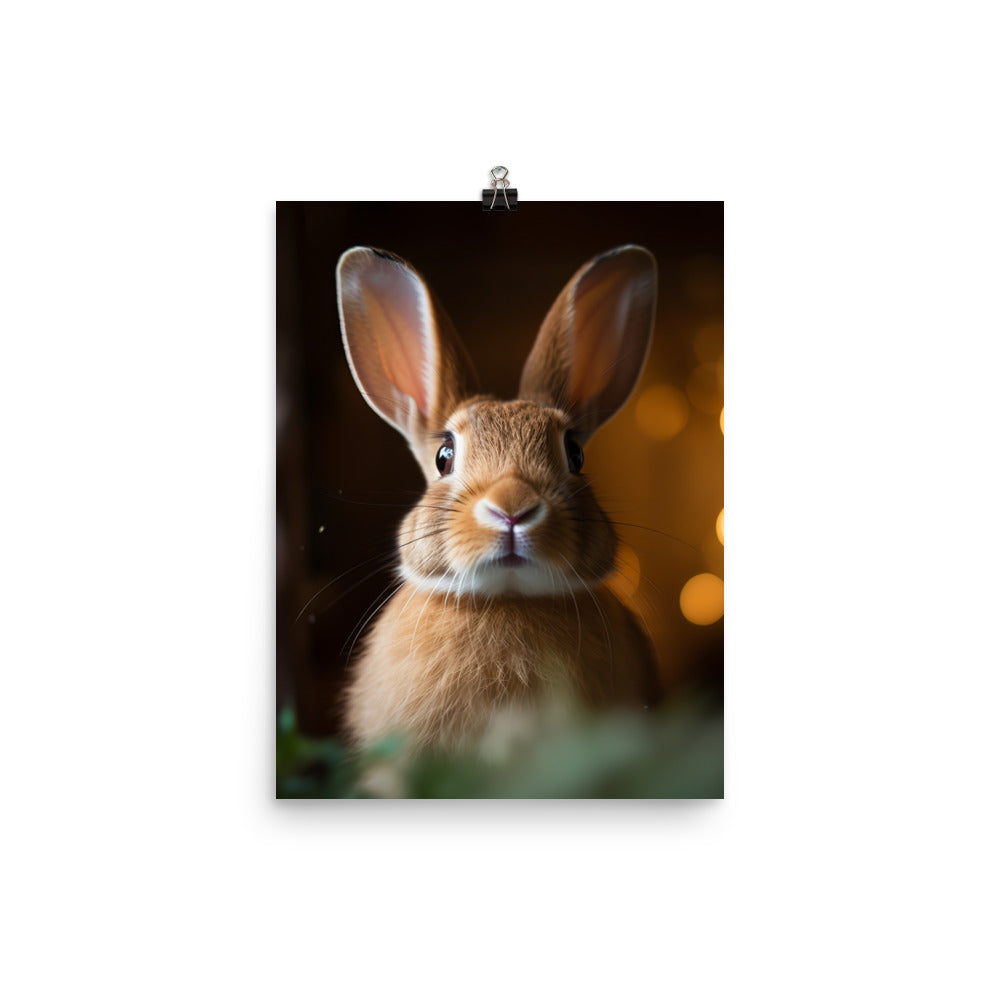 Tan Bunnys Playful Wonders Photo paper poster - PosterfyAI.com