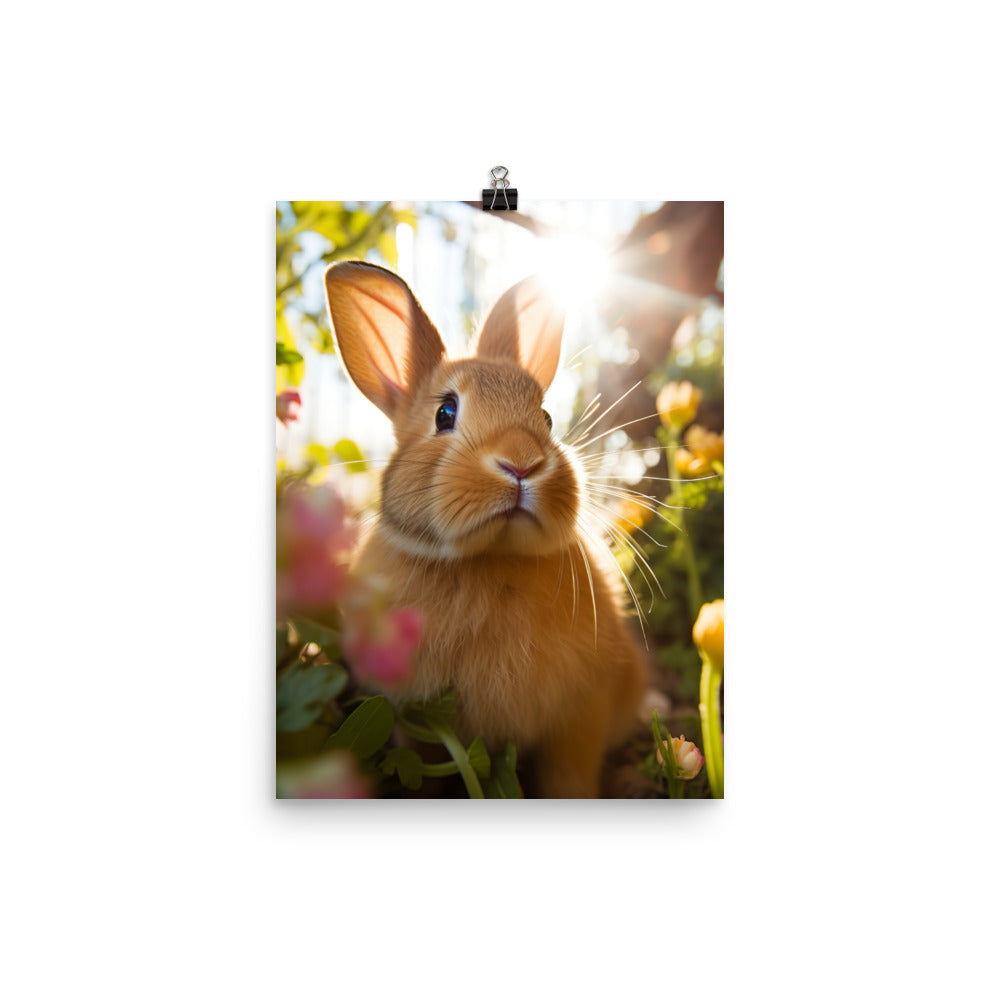 Tan Bunnys Playful Wonders Photo paper poster - PosterfyAI.com