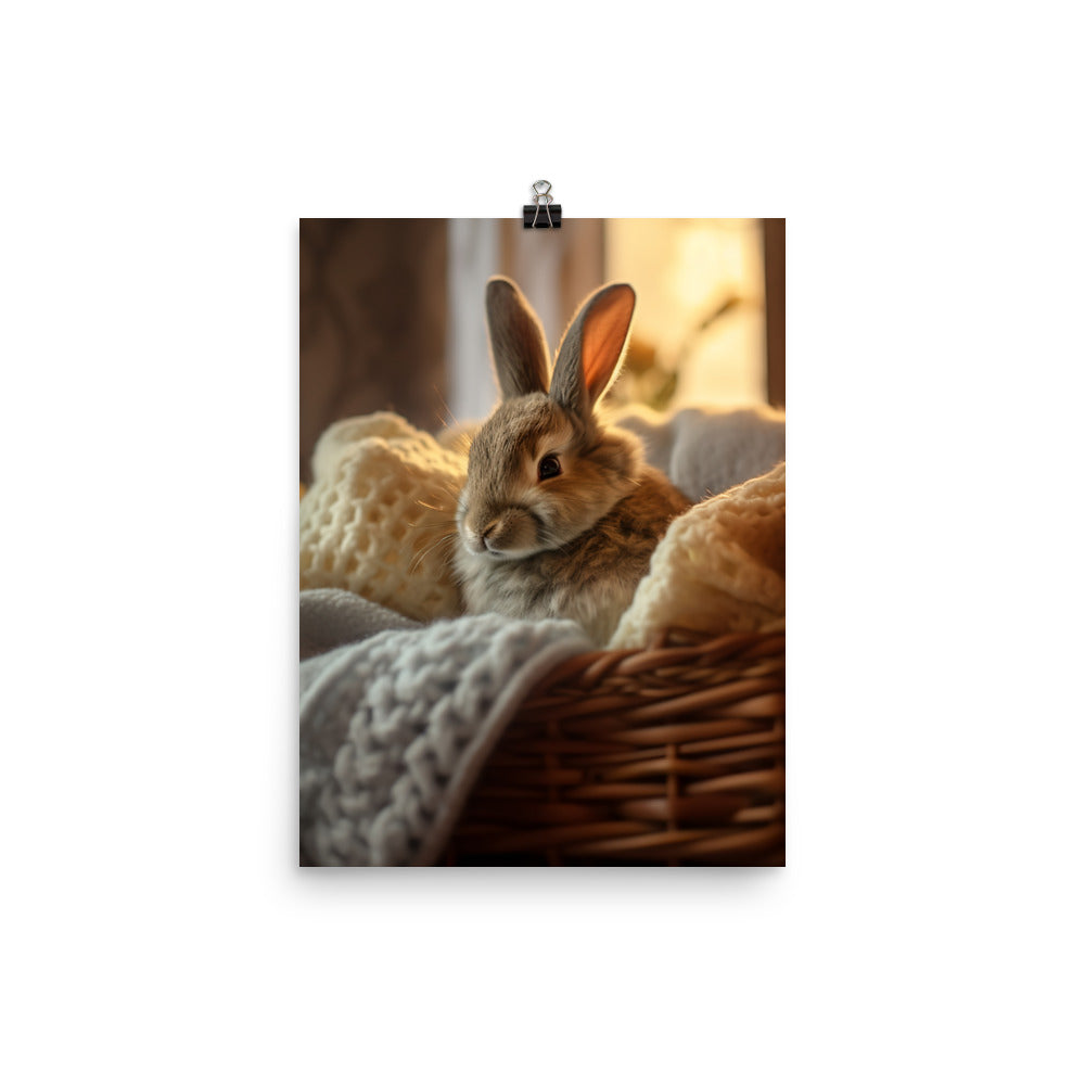 Thrianta Bunny in a Cozy Setting Photo paper poster - PosterfyAI.com