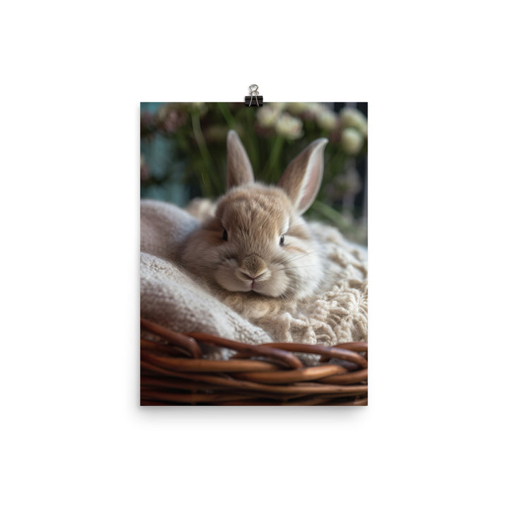 Thrianta Bunny in a Cozy Setting Photo paper poster - PosterfyAI.com