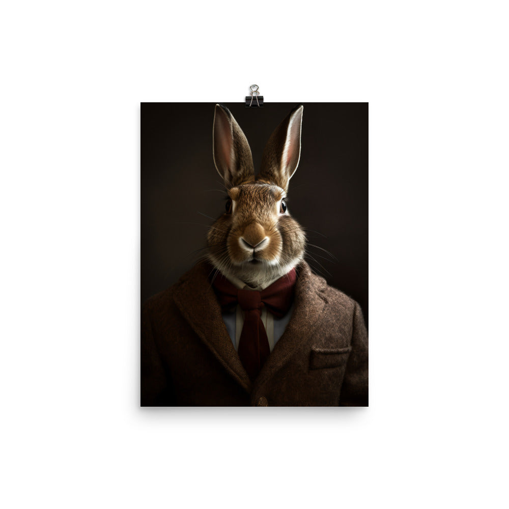Belgian Hare with a Fashionable Pose Photo paper poster - PosterfyAI.com