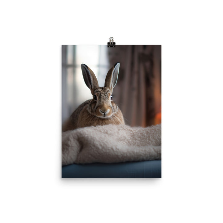 Belgian Hare in a Cozy Setting Photo paper poster - PosterfyAI.com