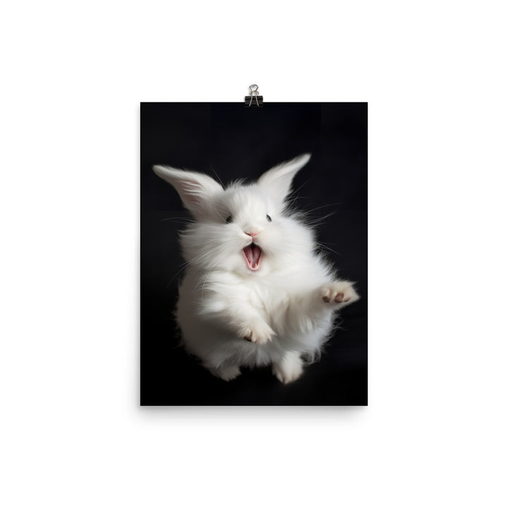 Angora Bunny with a Playful Expression Photo paper poster - PosterfyAI.com