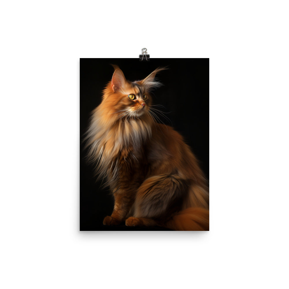 Beauty of Somali Cat Photo paper poster - PosterfyAI.com