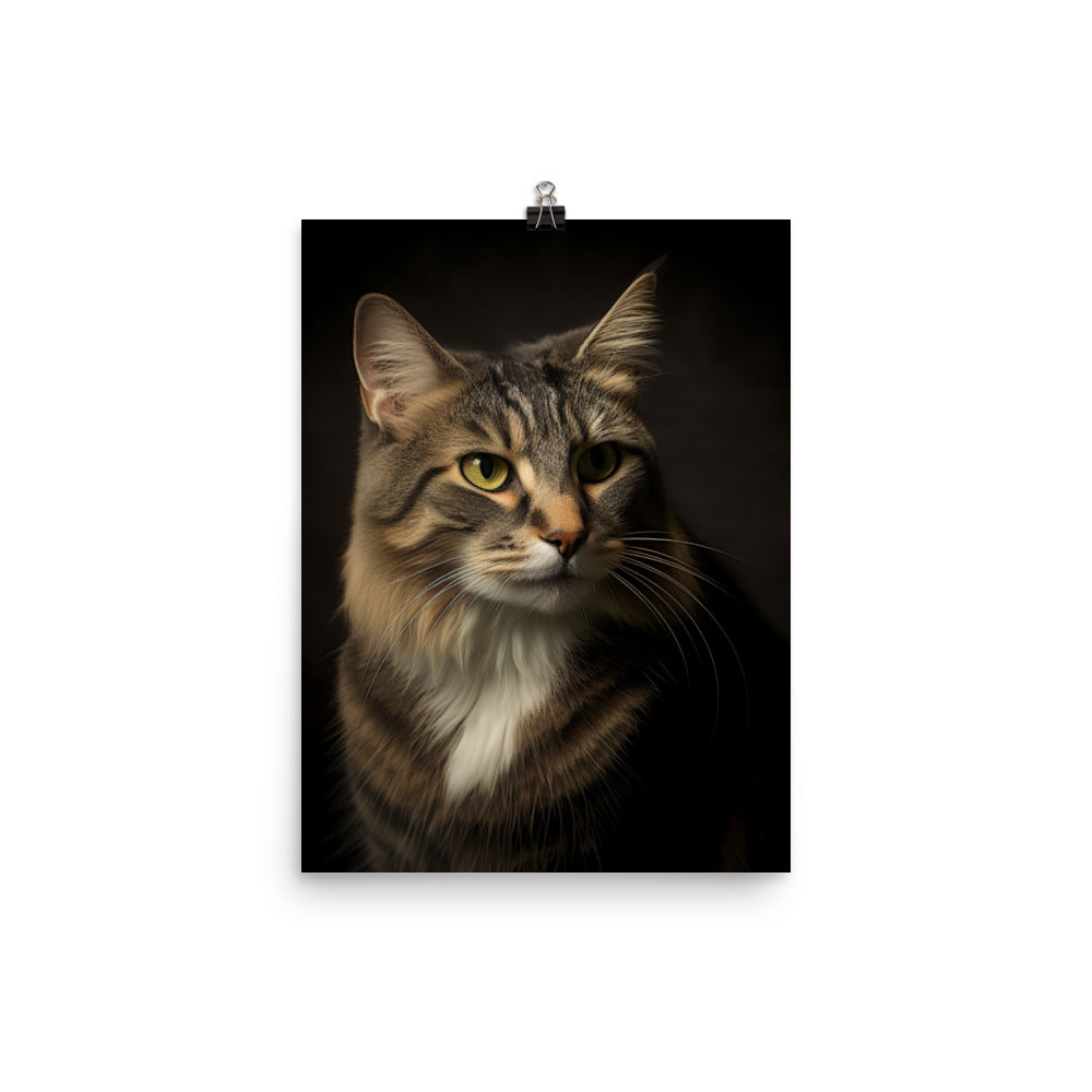 Timeless Appeal of Manx Cat Photo paper poster - PosterfyAI.com