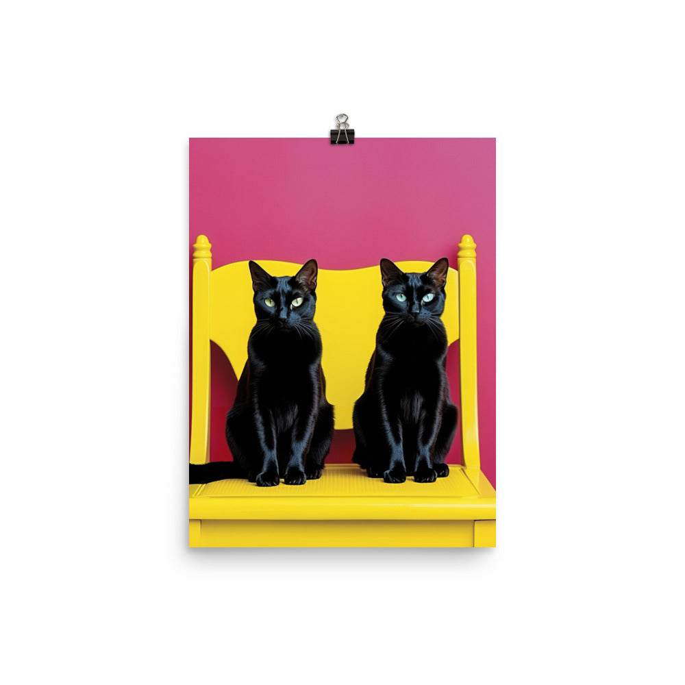 Striking Contrast of Bombay Cat Photo paper poster - PosterfyAI.com
