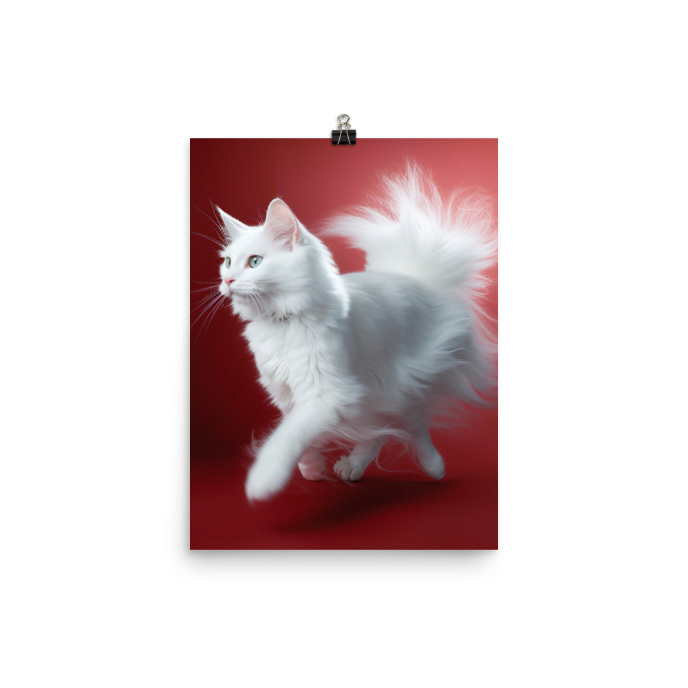 Turkish Angora Cat Photo paper poster - PosterfyAI.com