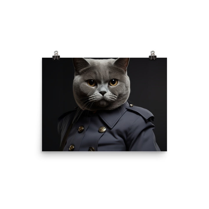 British Shorthair Security Officer Photo paper poster - PosterfyAI.com