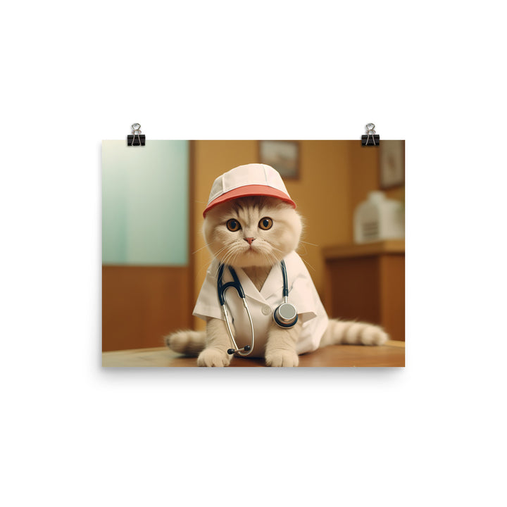 Scottish Fold Nurse Photo paper poster - PosterfyAI.com