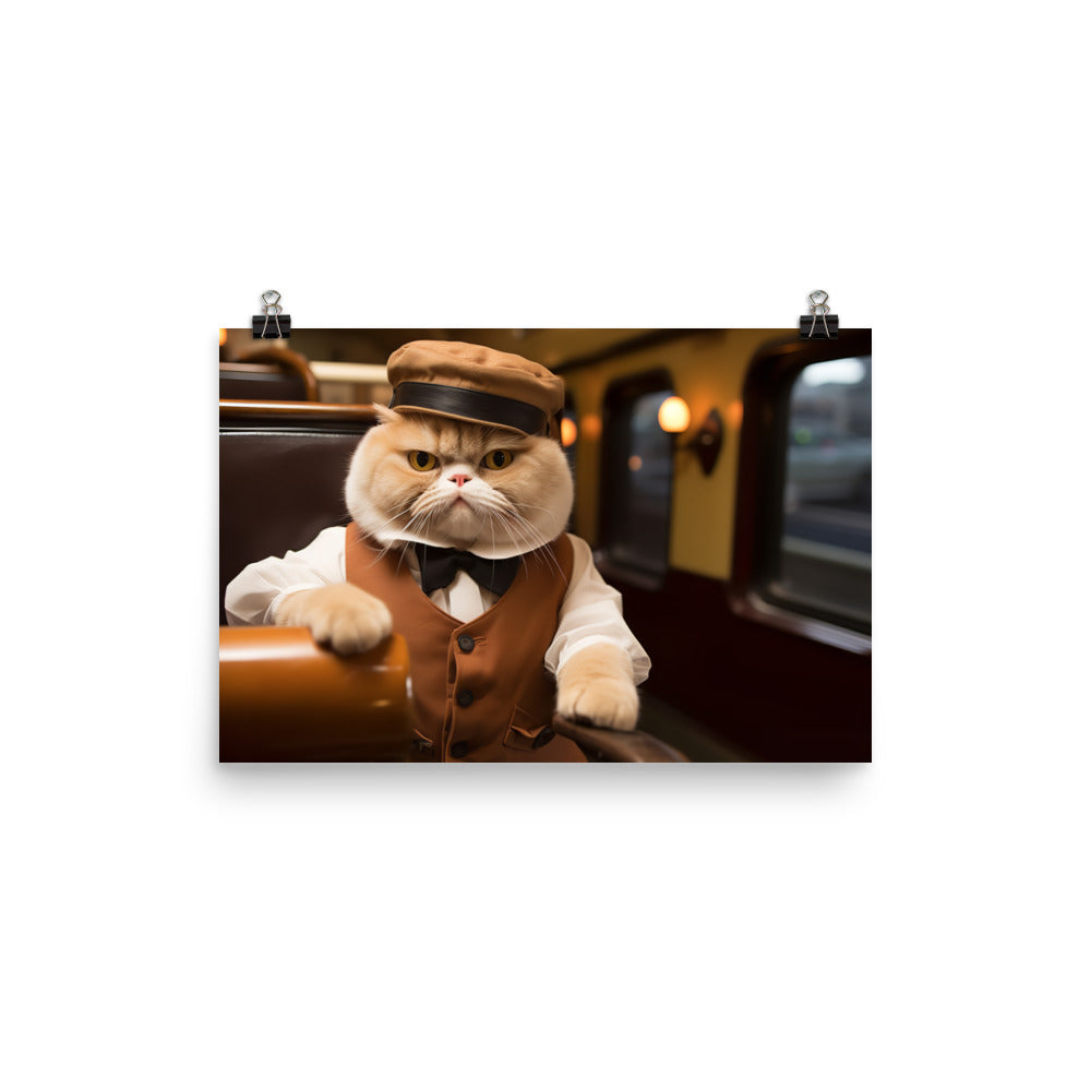 Exotic Shorthair Transit Operator Photo paper poster - PosterfyAI.com